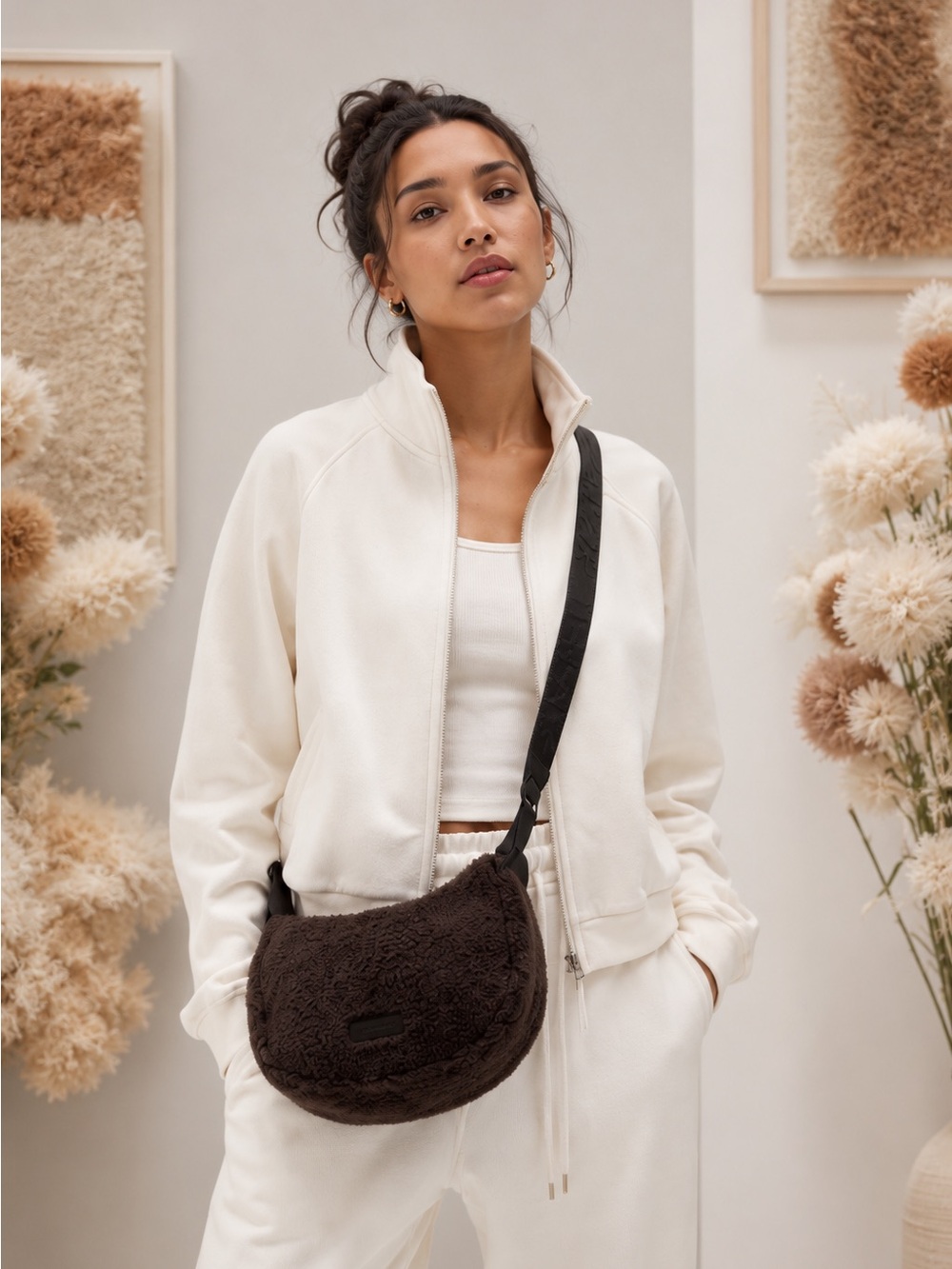 Athleta all about Sherpa mini crescent bag